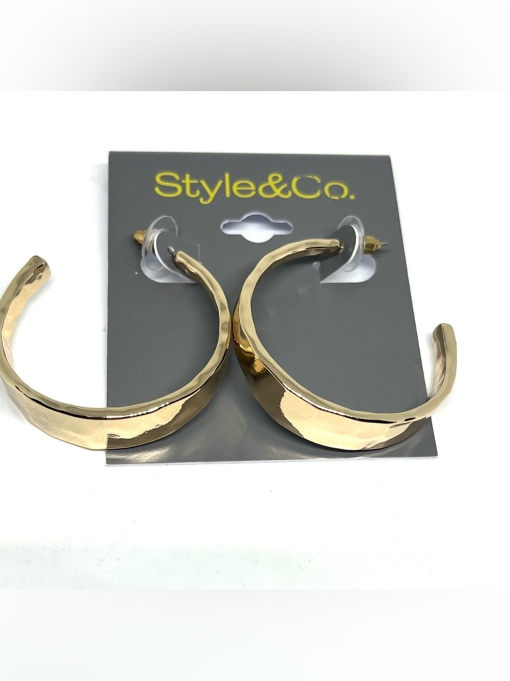 Style & Co Hammered Hoop Earrings NWT